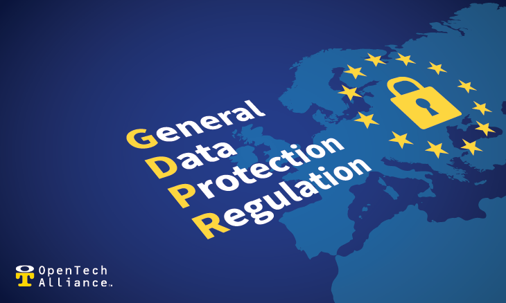 Map of Europe with words General Data Protection Regulation