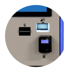 Tenants can pay with cash or credit at storage kiosk machines