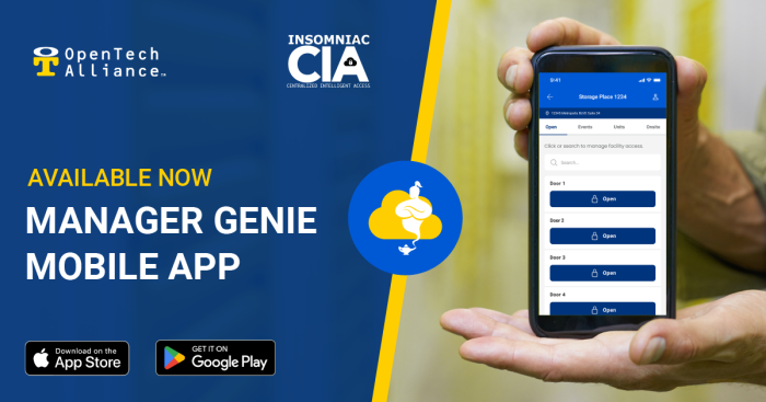 Manage Genie app simplifies self storage access control management for INSOMNIAC CIA